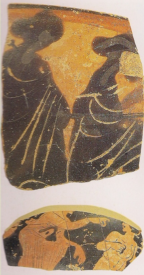 Fragmentos de cerámica griega de figuras negras hallados en 1990