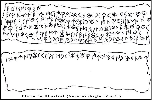Transcripción del plomo ibérico de Ullastret