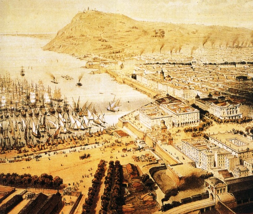 Grabado de Barcelona, 1850