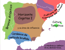 Mapa de culturas de la Península Ibérica en el Bronce Final