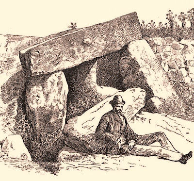 Dibujo del dolmen de Montjuïc